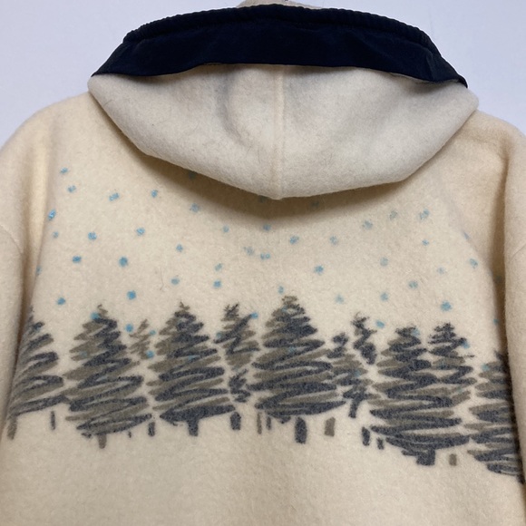 Vintage Duffle Coat Womens 8 Cream Wool Overcoat Nylon Shell 3 in 1 Cottagecore - Picture 4 of 15